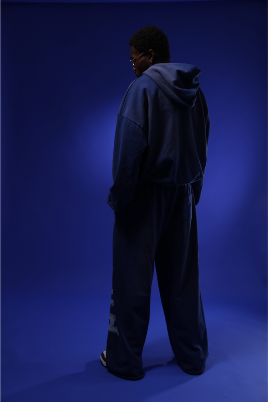 “THE LAST NEWS” ROYAL BLUE RHINESTONE HOODIE