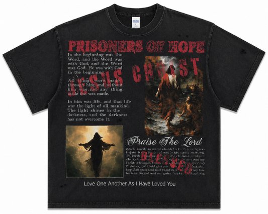"IN THE BEGINNING" DISTRESSED GRAPHIC TEE